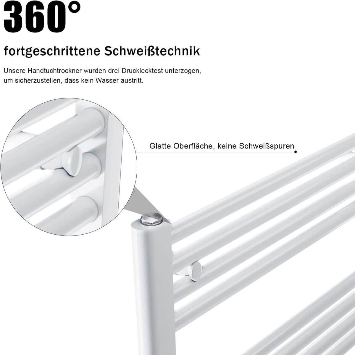 SONNI Badheizkörper Heizkörper Handtuchtrockner Handtuchwärmer 1600*600mm Weiß ohne/mit Mutiblock