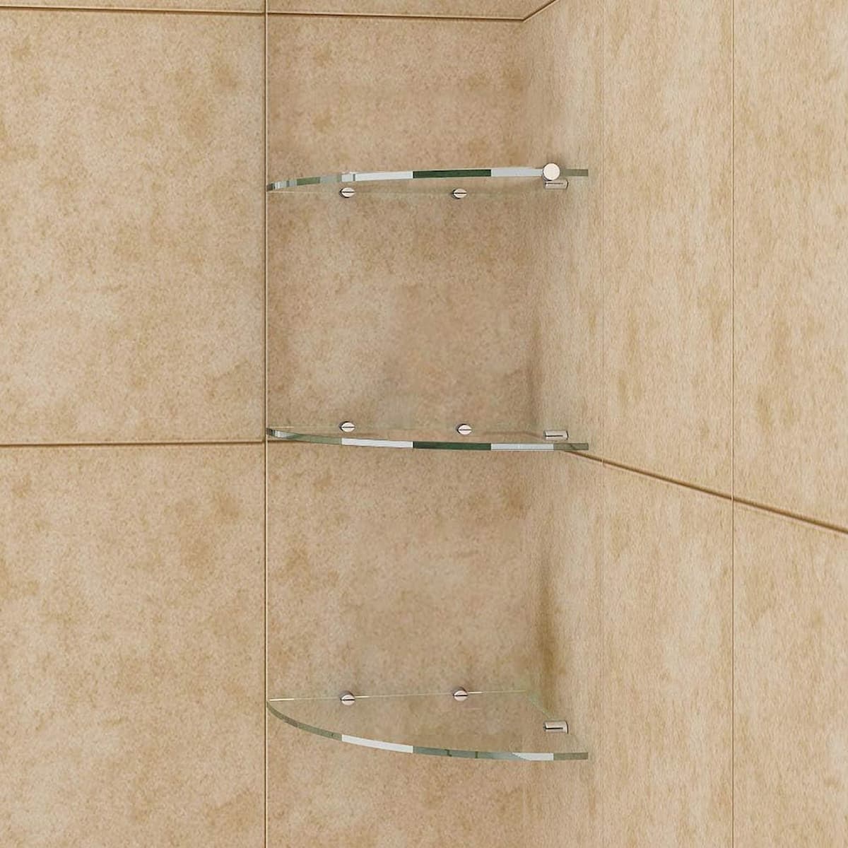 SONNI Wandregal Glasregal 8mm klar Glas Eckregal Glasboden für Duschwände/Duschkabine