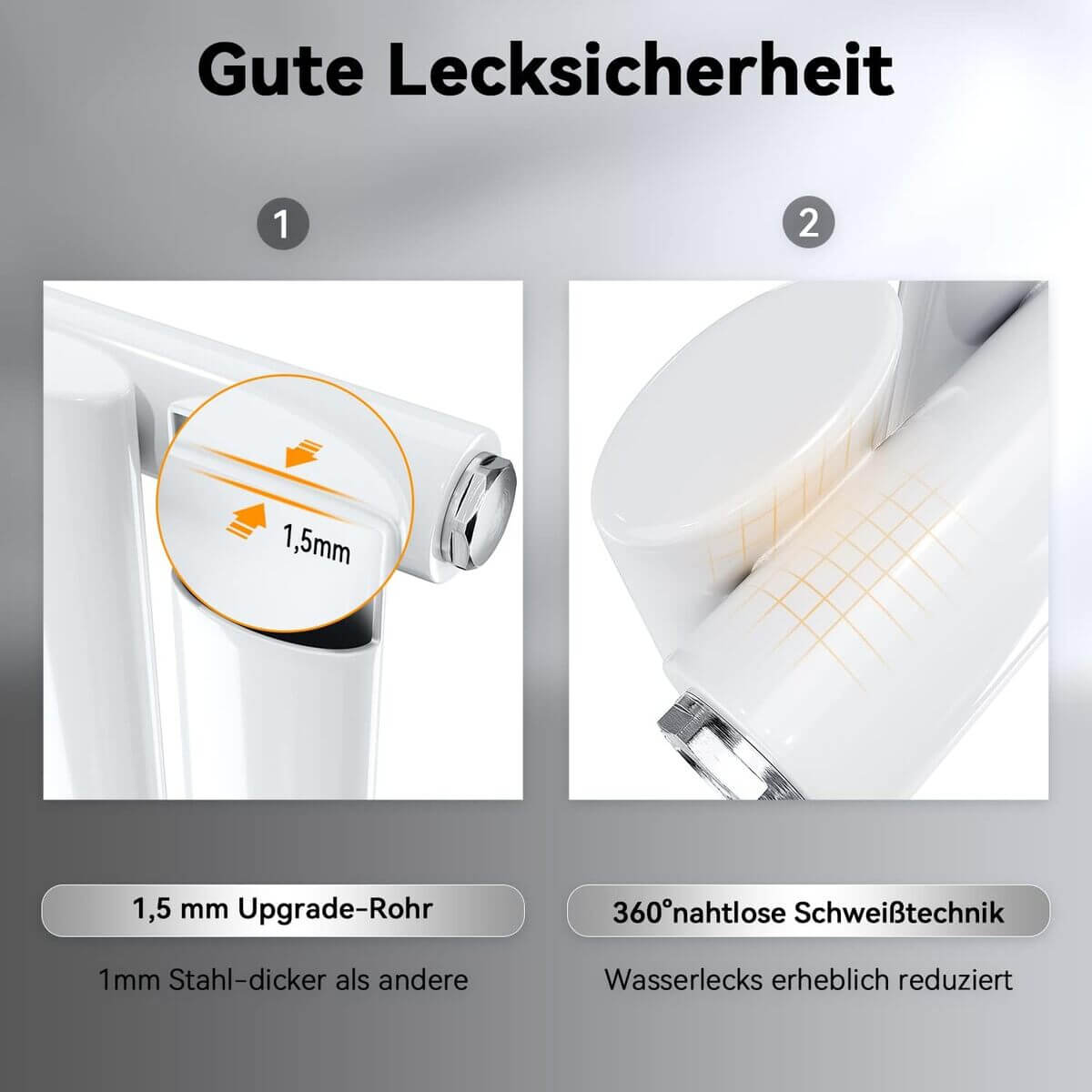 SONNI Röhrenheizkörper Mittelanschluss Wandheizkörper 1800*236mm Weiß Einlagig/Doppellagig ohne/mit Multiblock