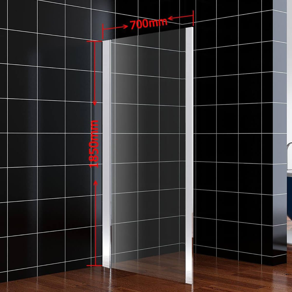 SONNI Duschwand 700X1850cm /800/900x1950cm Seitenwand Glaswand Duschabtrennung für Duschkabine