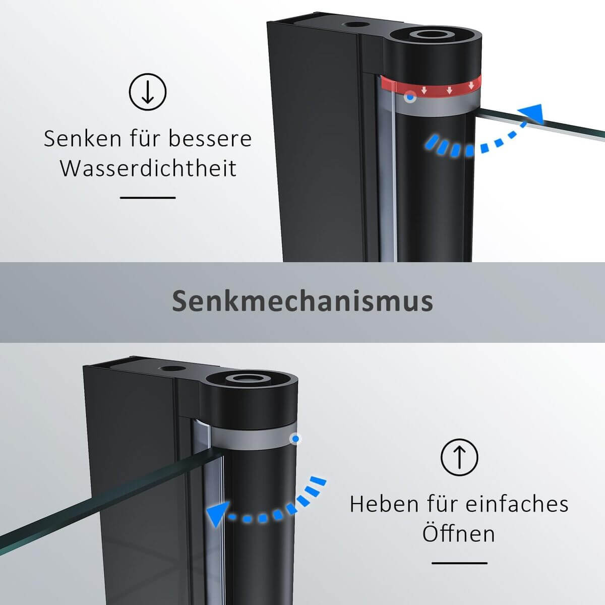 SONNI Duschwand für Badewanne Schwarz NANO-GLAS Badewannenaufsatz faltbar 80x140 cm(BxH) Duschabtrennung Badewanne