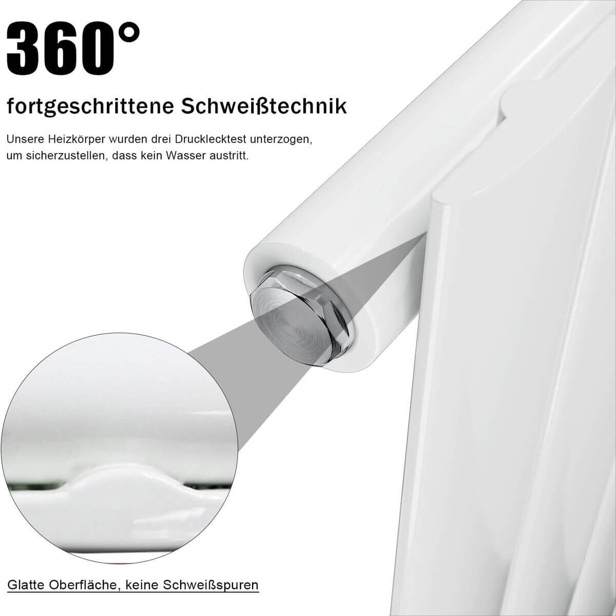 SONNI Flach Heizkörper Paneelheizkörper Wandheizung Mittelanschluss 1600*308mm Weiß ohne/mit Mutiblock