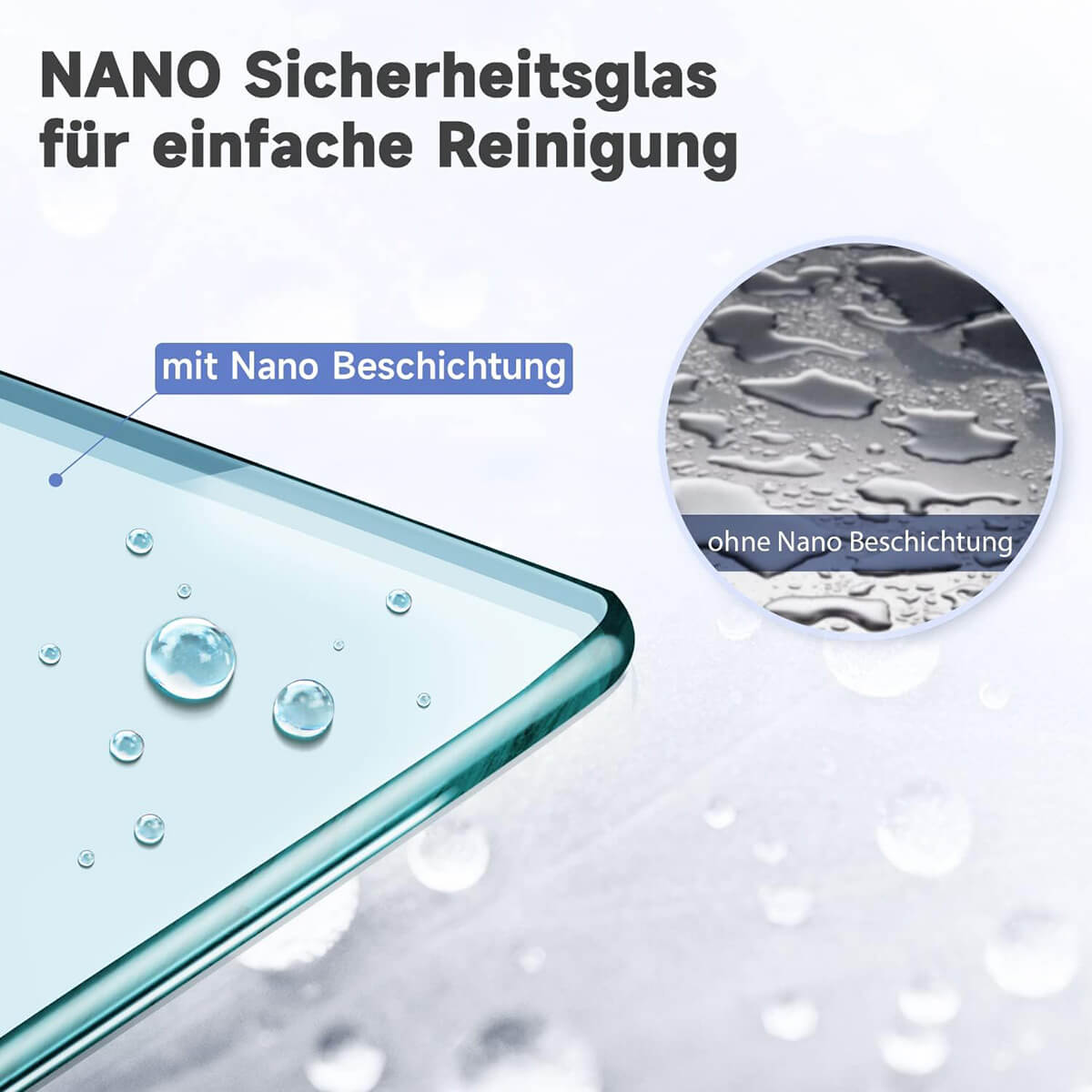 SONNI Dusche Nischentür Duschtür ESG Glastür mit Nano Beschichtung 70-90cm Höhe 185/195cm