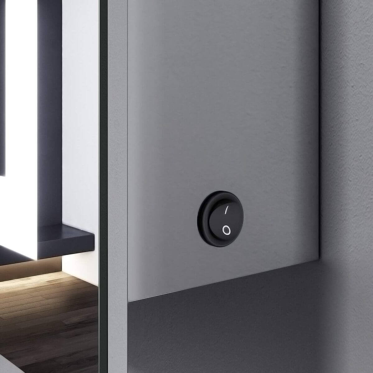 SONNI Badezimmer LED Spiegelschrank mit Beleuchtung Schiebetür Kabelanschluss 50 x 70 x 13cm