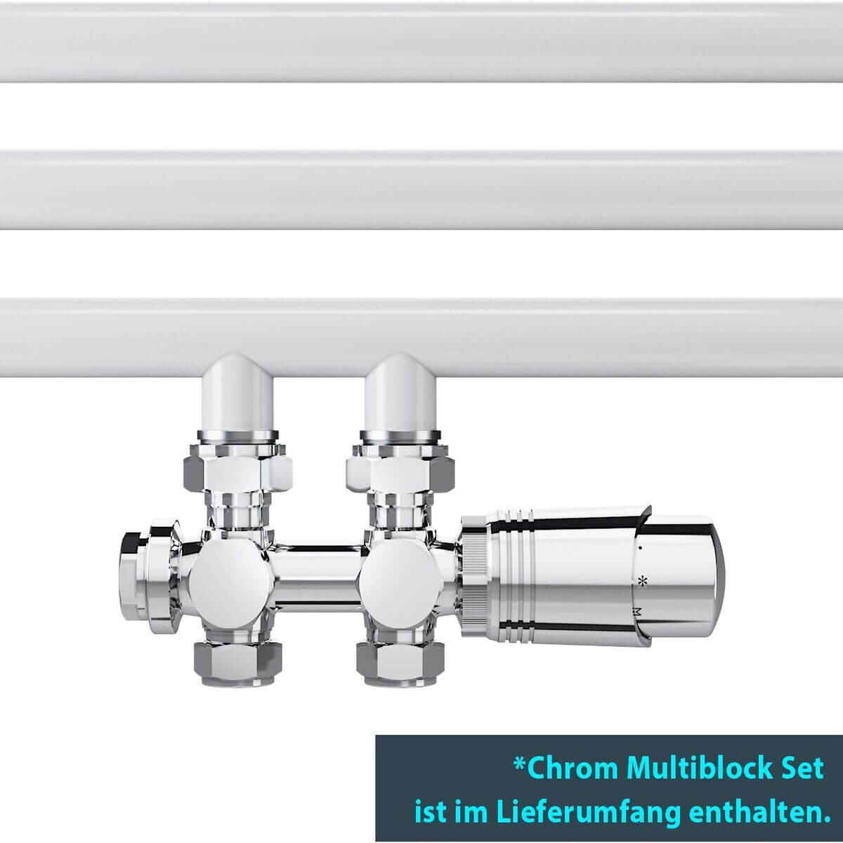 SONNI Badheizkörper Heizkörper Handtuchtrockner Handtuchwärmer 1600*600mm Weiß ohne/mit Mutiblock