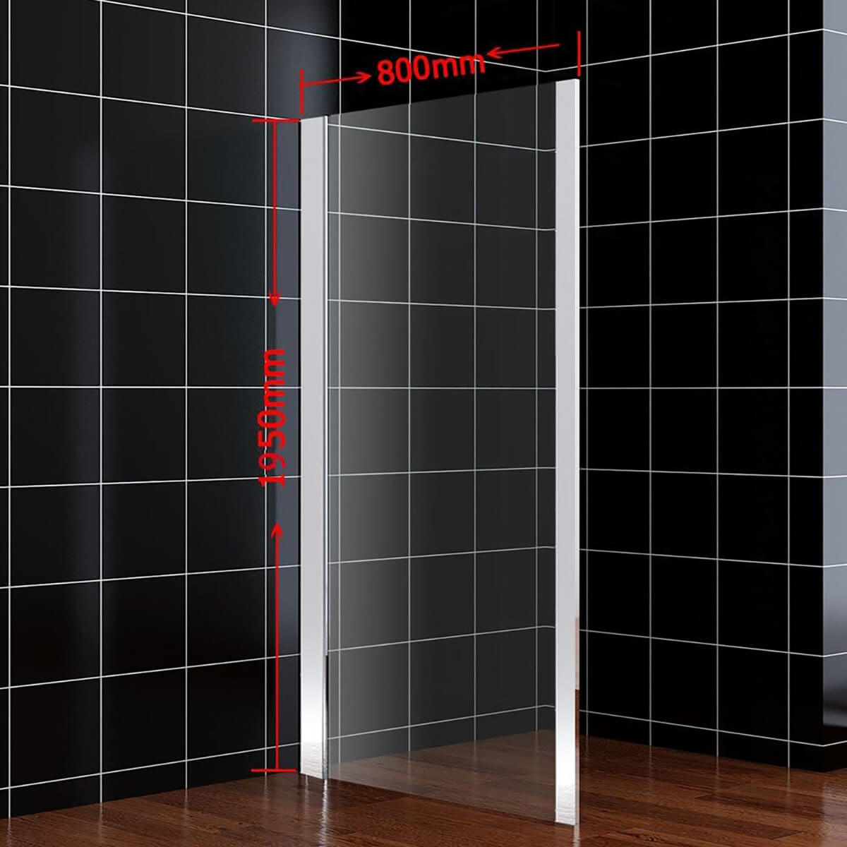 SONNI Duschwand 700X1850cm /800/900x1950cm Seitenwand Glaswand Duschabtrennung für Duschkabine