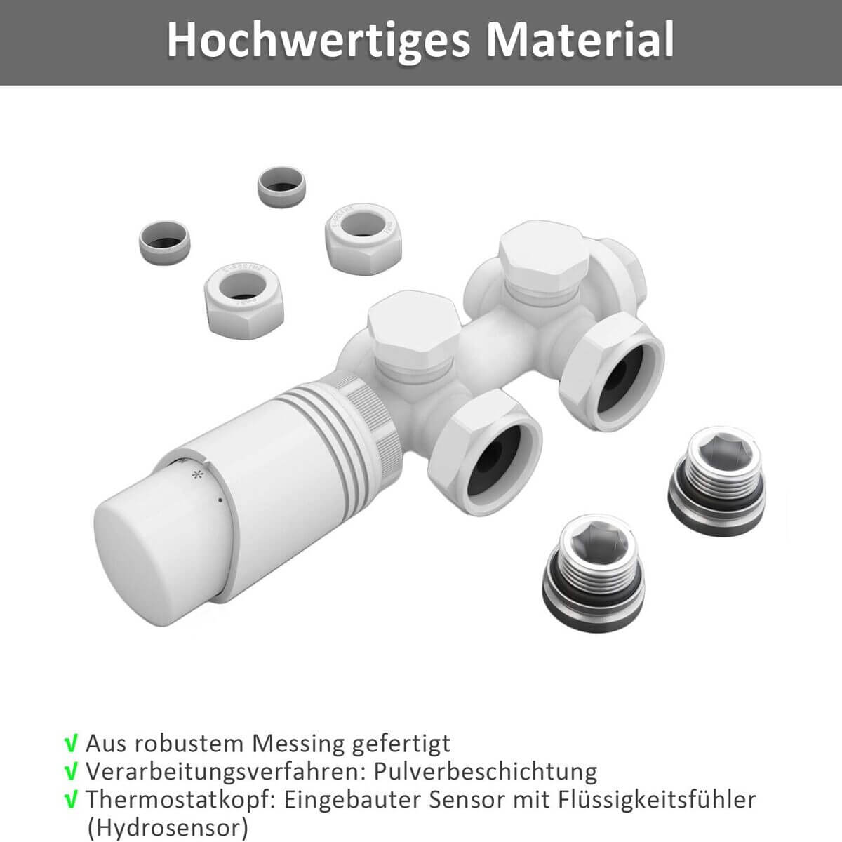 SONNI Badheizkörper Heizkörper Handtuchtrockner Handtuchwärmer 1600*600mm Weiß ohne/mit Mutiblock