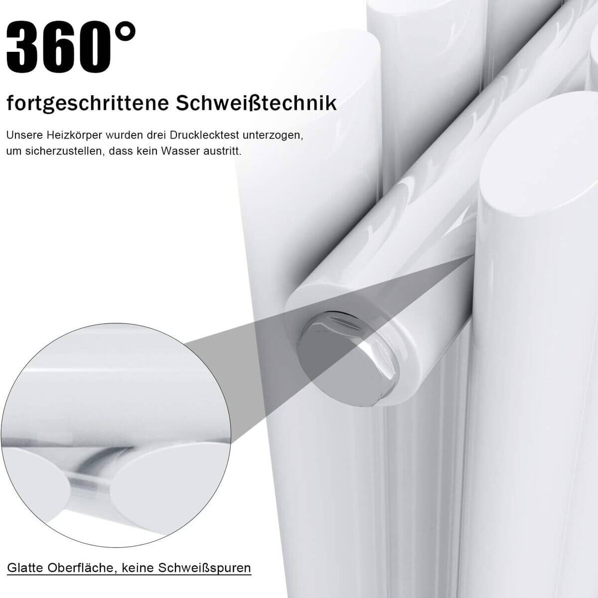 SONNI Röhrenheizkörper Mittelanschluss Wandheizkörper 1800*236mm Weiß Einlagig/Doppellagig ohne/mit Multiblock