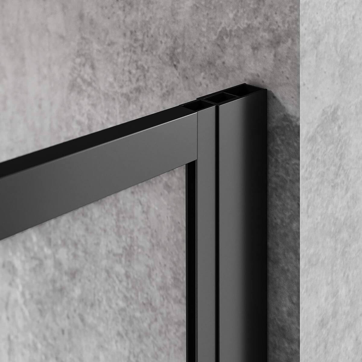 SONNI Begehbare Dusche Duschabtrennung Duschwand 8mm Schwarz Duschabtrennung Duschkabine Nano ESG