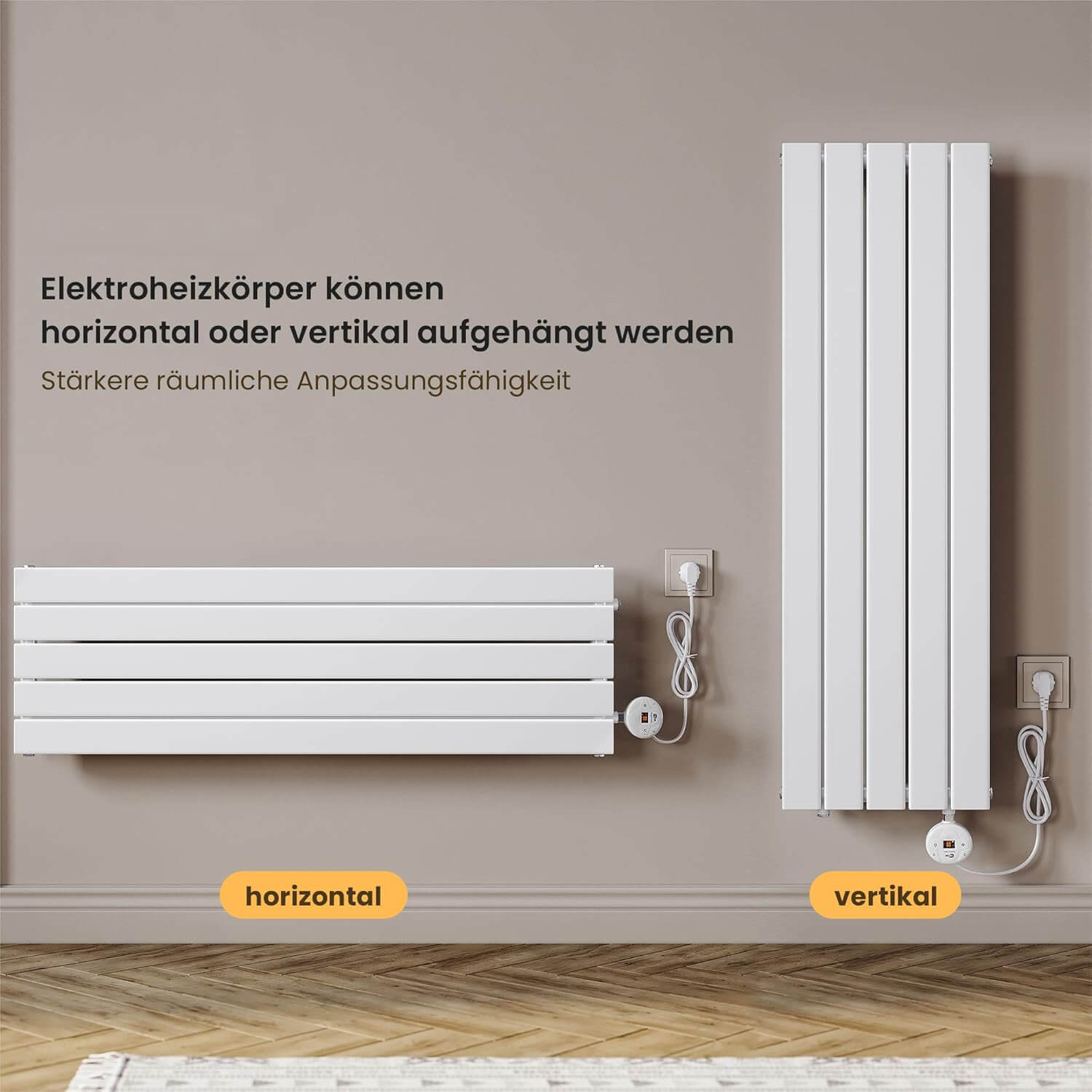 SONNI Badheizkörper Elektrischer Paneelheizkörper Weiß Mit Programmierbare Thermostate für Handtuchwärmer Handtuchheizkörper Elektrisch mit Timerfunktion und Temperaturregler