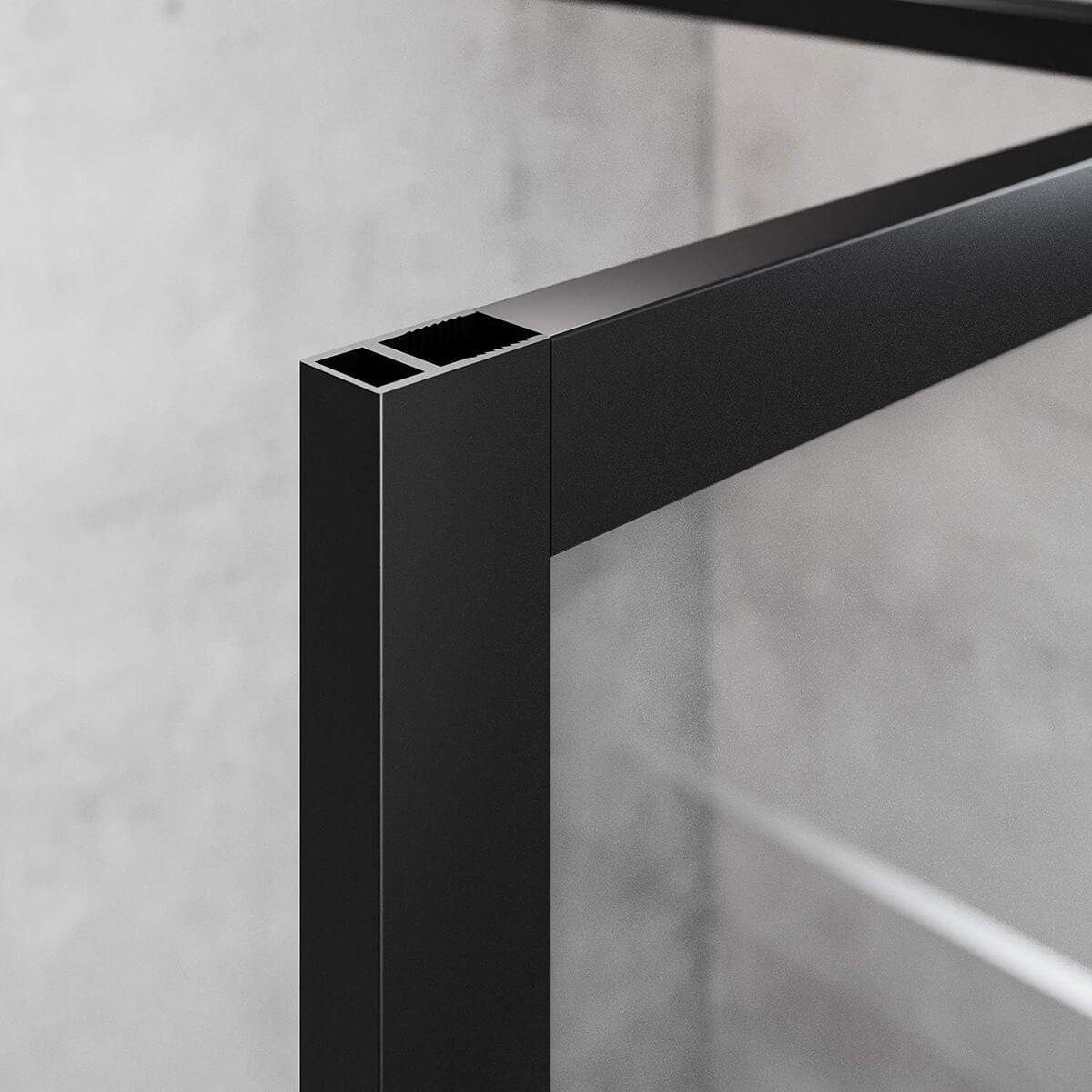 SONNI Begehbare Dusche Duschabtrennung Duschwand 8mm Schwarz Duschabtrennung Duschkabine Nano ESG