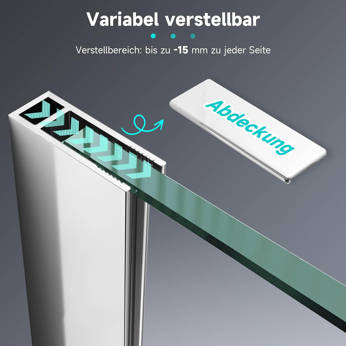 SONNI Walk In Dusche Duschabtrennung Duschwand Nano Beschichtung Klarglas Mit 30cm schwenkbarer Seitenteil