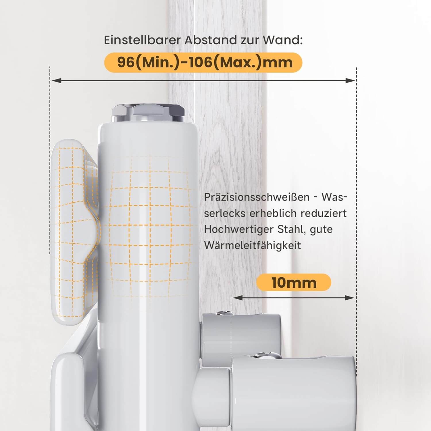 SONNI Badheizkörper Elektrisch Handtuchheizkörper Elektrisch mit Programmierbare Thermostat Flach Handtuchhalter mit Timerfunktion und Temperaturregler Weiß
