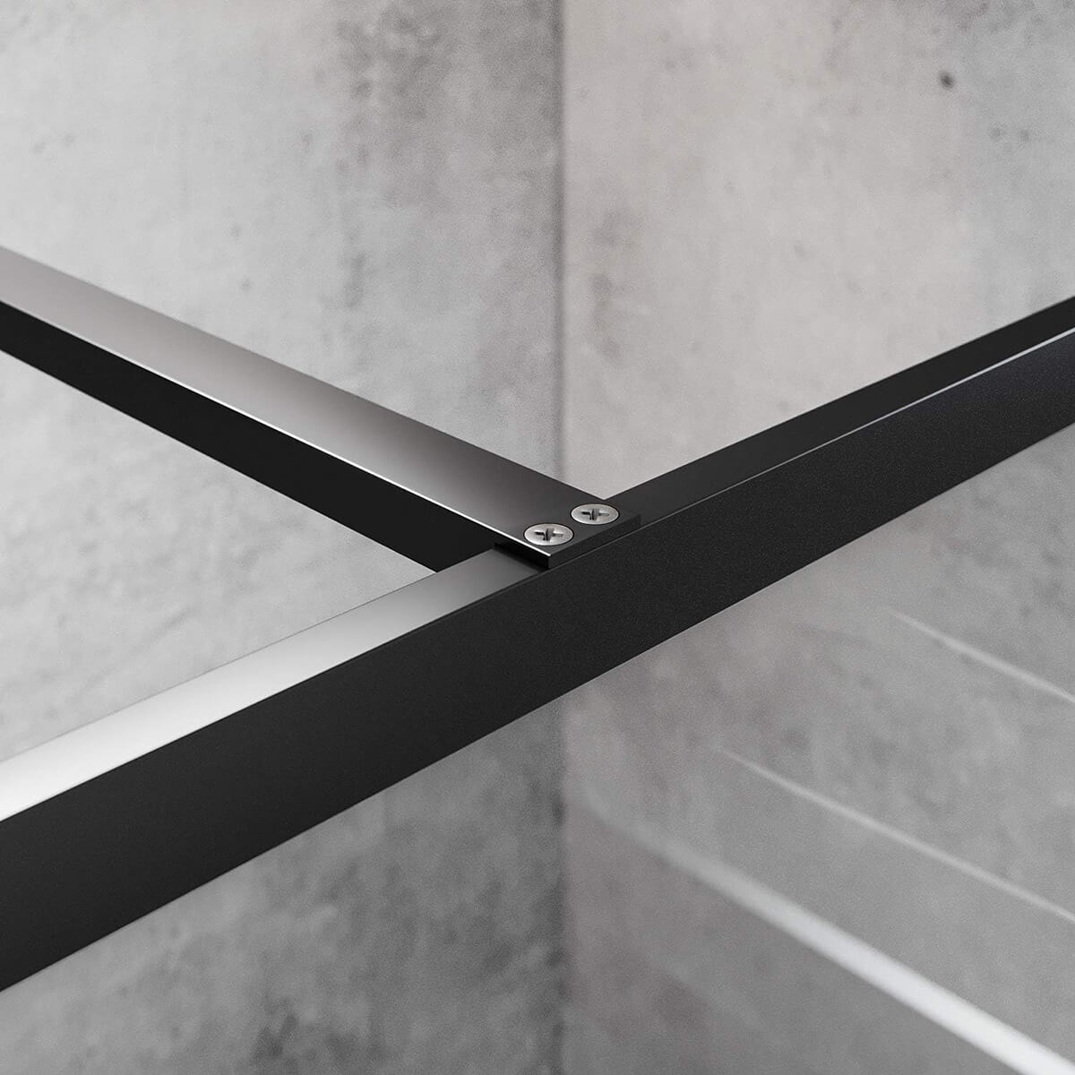 SONNI Begehbare Dusche Duschabtrennung Duschwand 8mm Schwarz Duschabtrennung Duschkabine Nano ESG