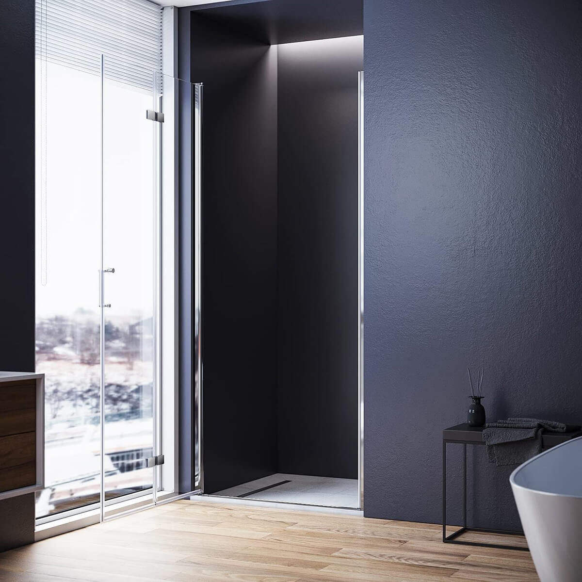 SONNI Duschtür 76/80/90x195 cm Duschwand Falttür 6mm ESG Sicherheitsglas Nano Beschichtung Dusche Faltbar Duschtrennwand Duschabtrennung - Sonni Sanitär GmbH