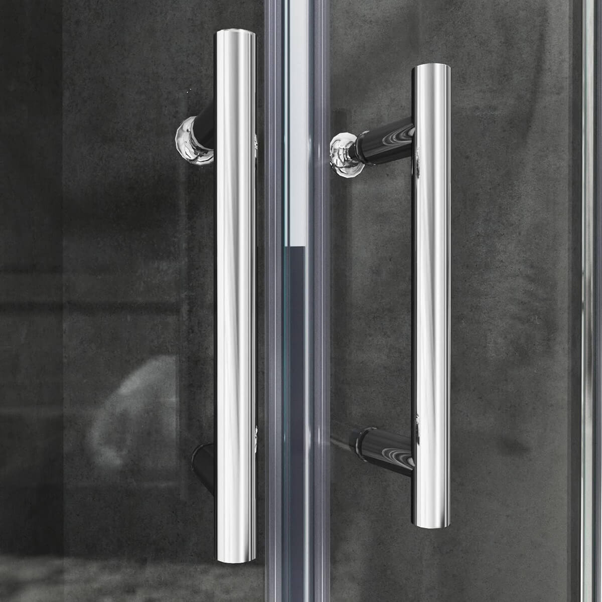 SONNI Duschkabine Runddusche Schiebetür ESG Glastür 80/90/100cm Höhe 185cm /195cm Radius 55cm