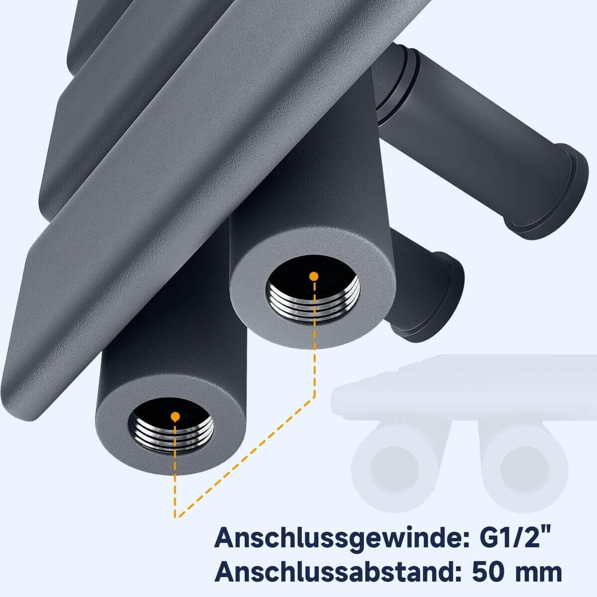 SONNI Badheizkörper Flach Handtuchtrockner Ohne/Mit Multiblock Anthrazit Handtuchwärmer Seitenanschluss Panel Handtuchheizkörper