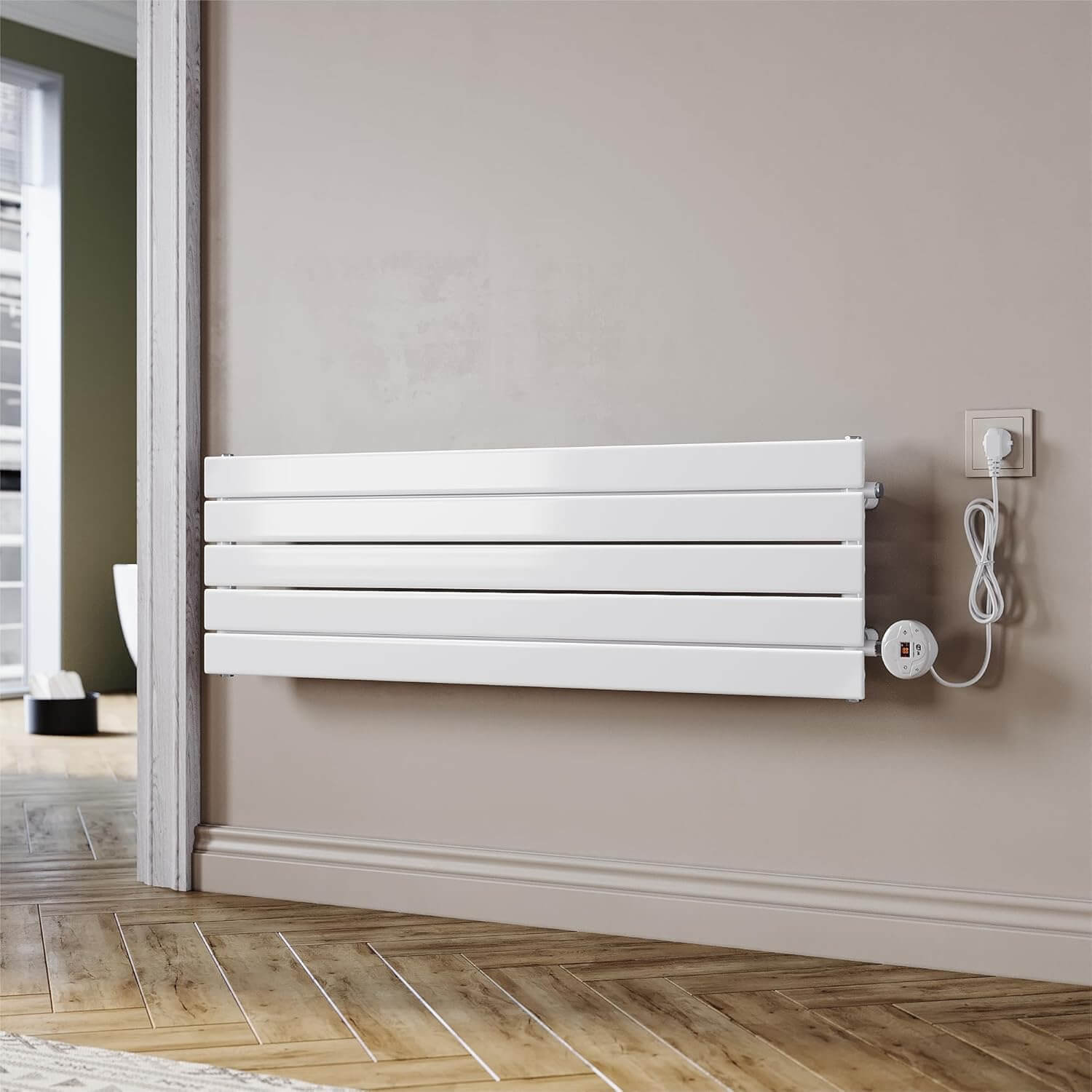 SONNI Badheizkörper Elektrischer Paneelheizkörper Weiß Mit Programmierbare Thermostate für Handtuchwärmer Handtuchheizkörper Elektrisch mit Timerfunktion und Temperaturregler