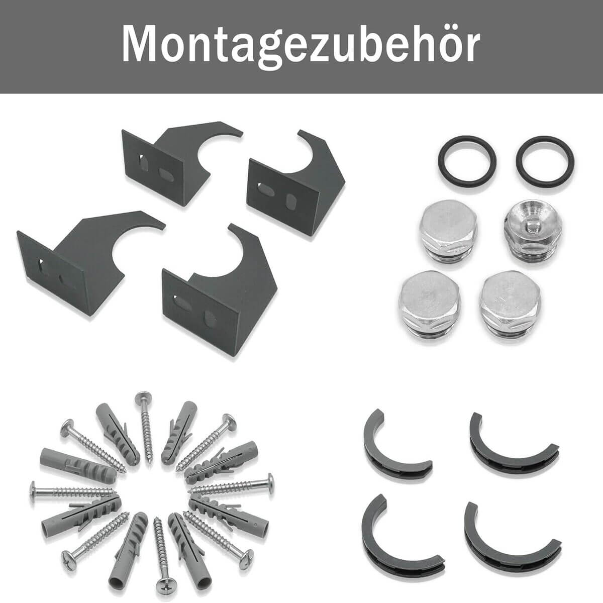 SONNI Röhrenheizkörper Mittelanschluss Wandheizkörper 600*1003mm Weiß ohne/mit Mutiblock