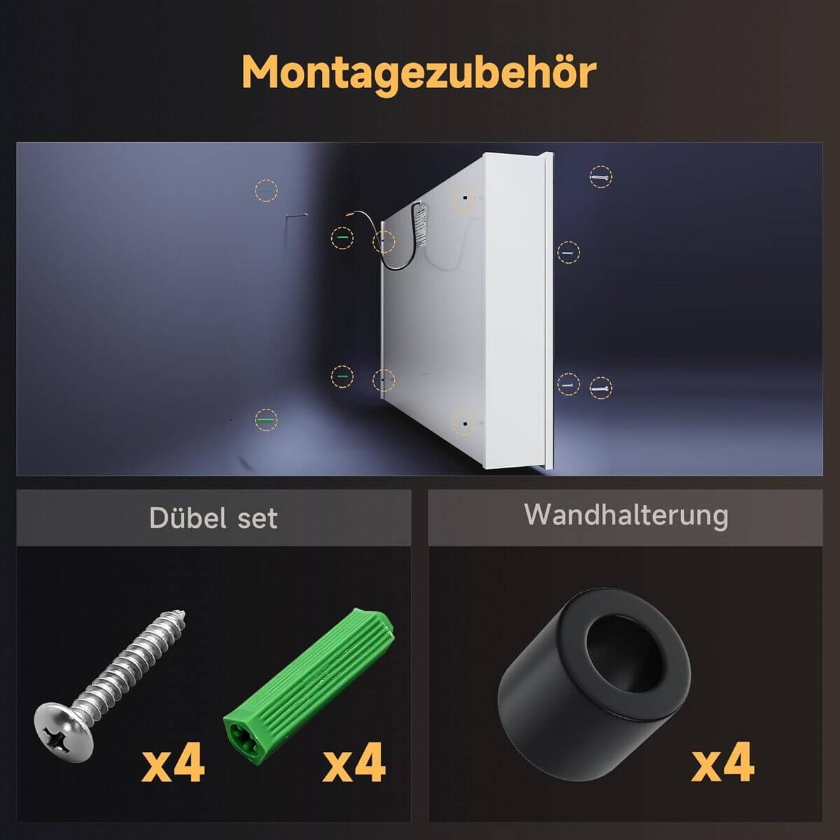 SONNI Spiegelschrank mit Beleuchtung 3 Lichtfarbe Einstellbar und Beschlagfrei 3 Türiger Spiegelschrank mit Kabelloses Scharnier Design und Steckdose 90x60 cm weiß