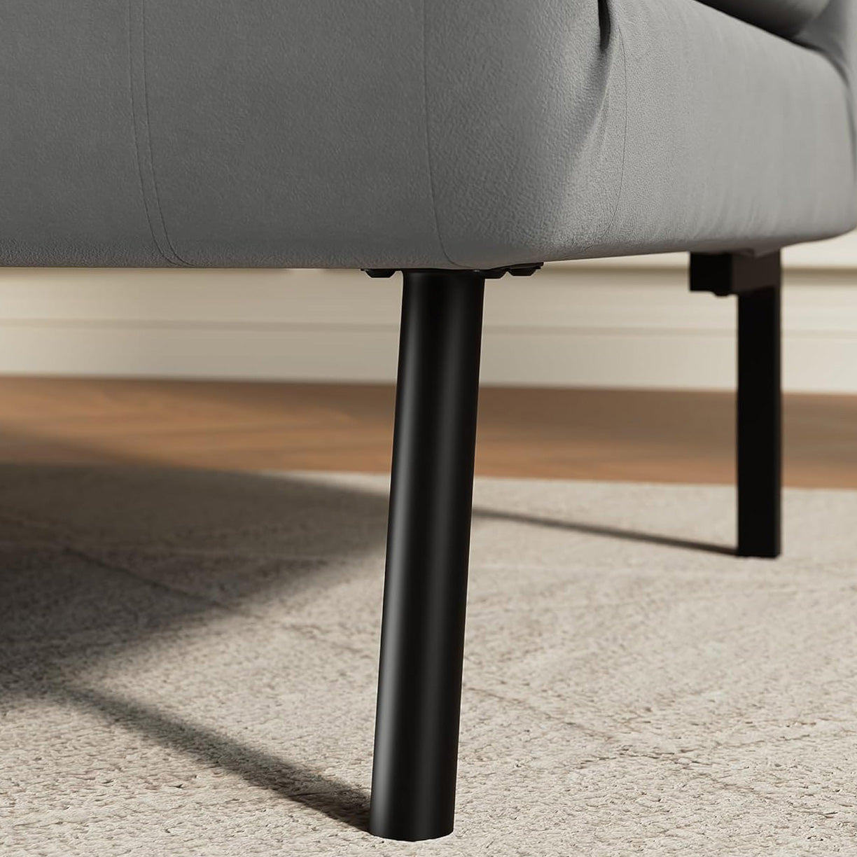 SONNI Schlafsofa 120cm Sofa mit Schlaffunktion, 2 Lendenkissen, Verstellbarer Rückenlehne, Bettcouch aus Stoff, Klein Klappsofa für Wohnzimmer, Schlafzimmer Samtoptik