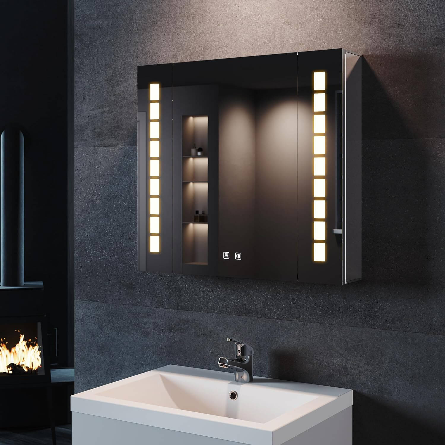 LED Spiegelleuchte Fürs Badezimmer – Doppelreihig, 10 W, IP44, Chrom