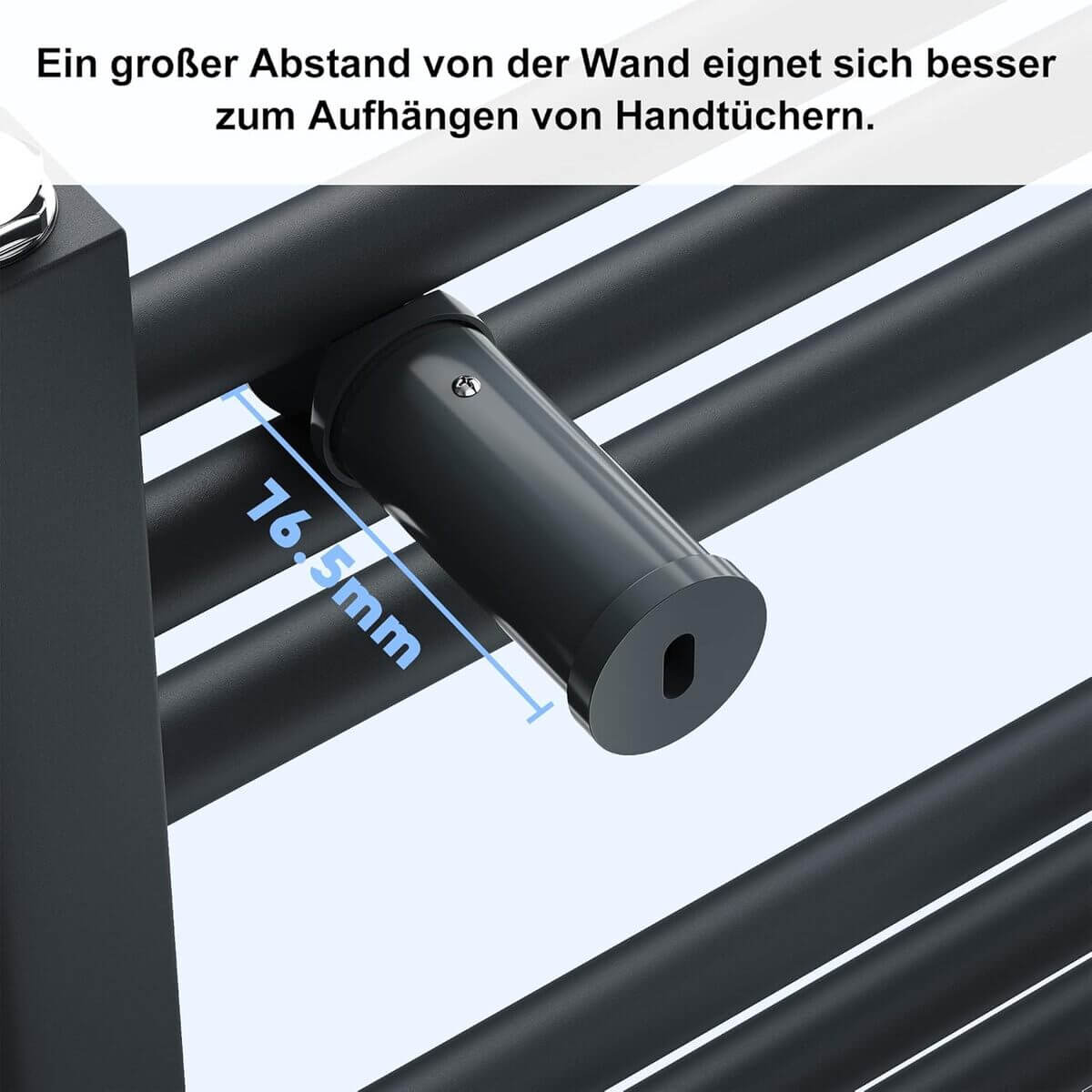 SONNI Badheizkörper Elektrisch mit Thermostat Anthrazit Handtuchtrockner Mittelanschluss Oval Handtuchwärmer für Bad Heizung Ohne /Mit Multiblock