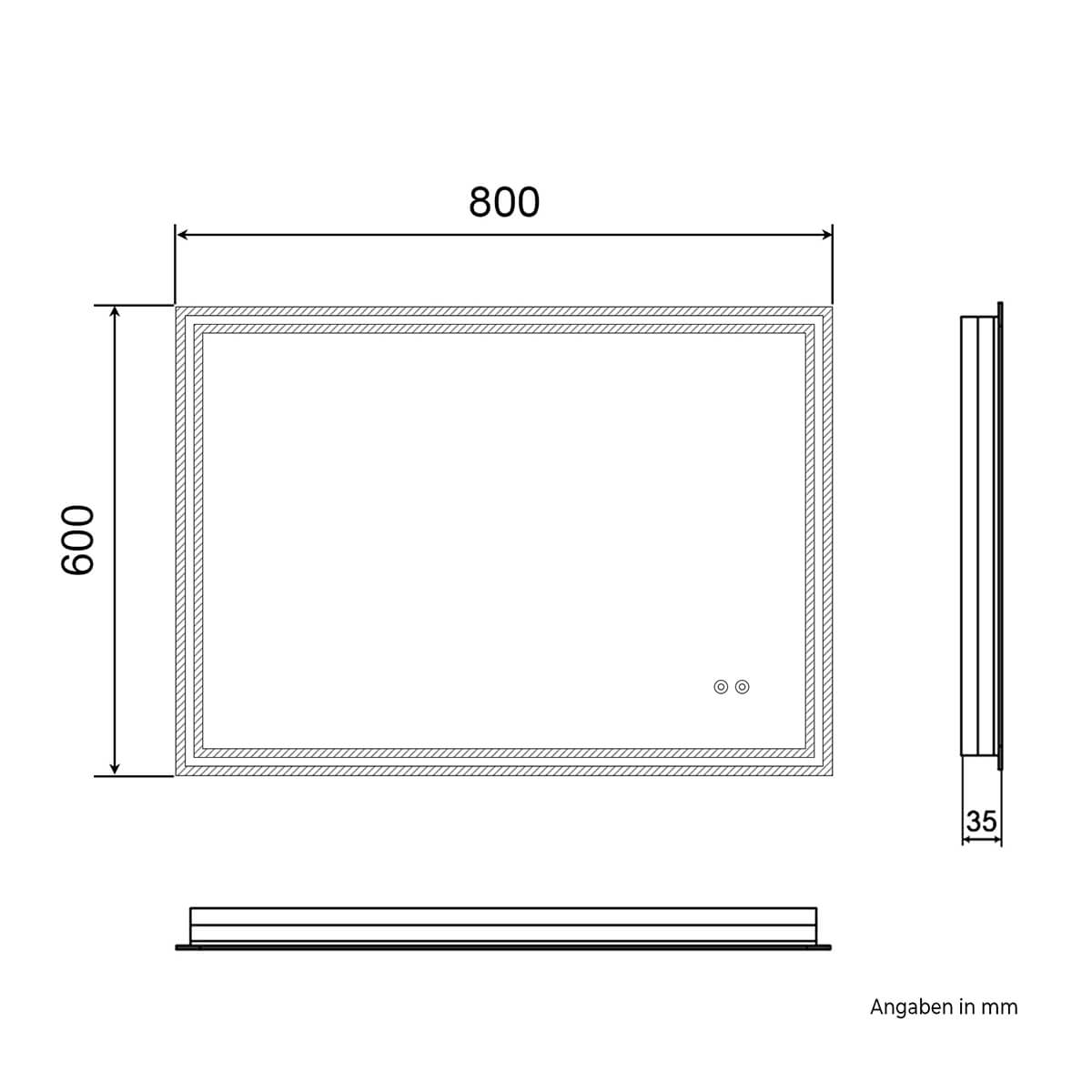 SONNI Badspiegel mit Beleuchtung 80x60 cm und 5.0 Bluetooth Beschlagfrei LED Badspiegel mit Touch-Schalter Wandspiegel Kaltweiße 6400K IP44