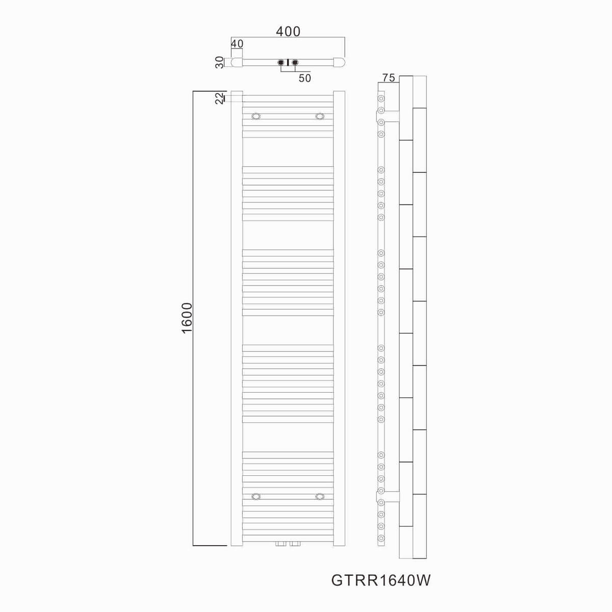 SONNI Badheizkörper Heizkörper Handtuchtrockner Handtuchwärmer 1600*400mm Weiß ohne/mit Mutiblock