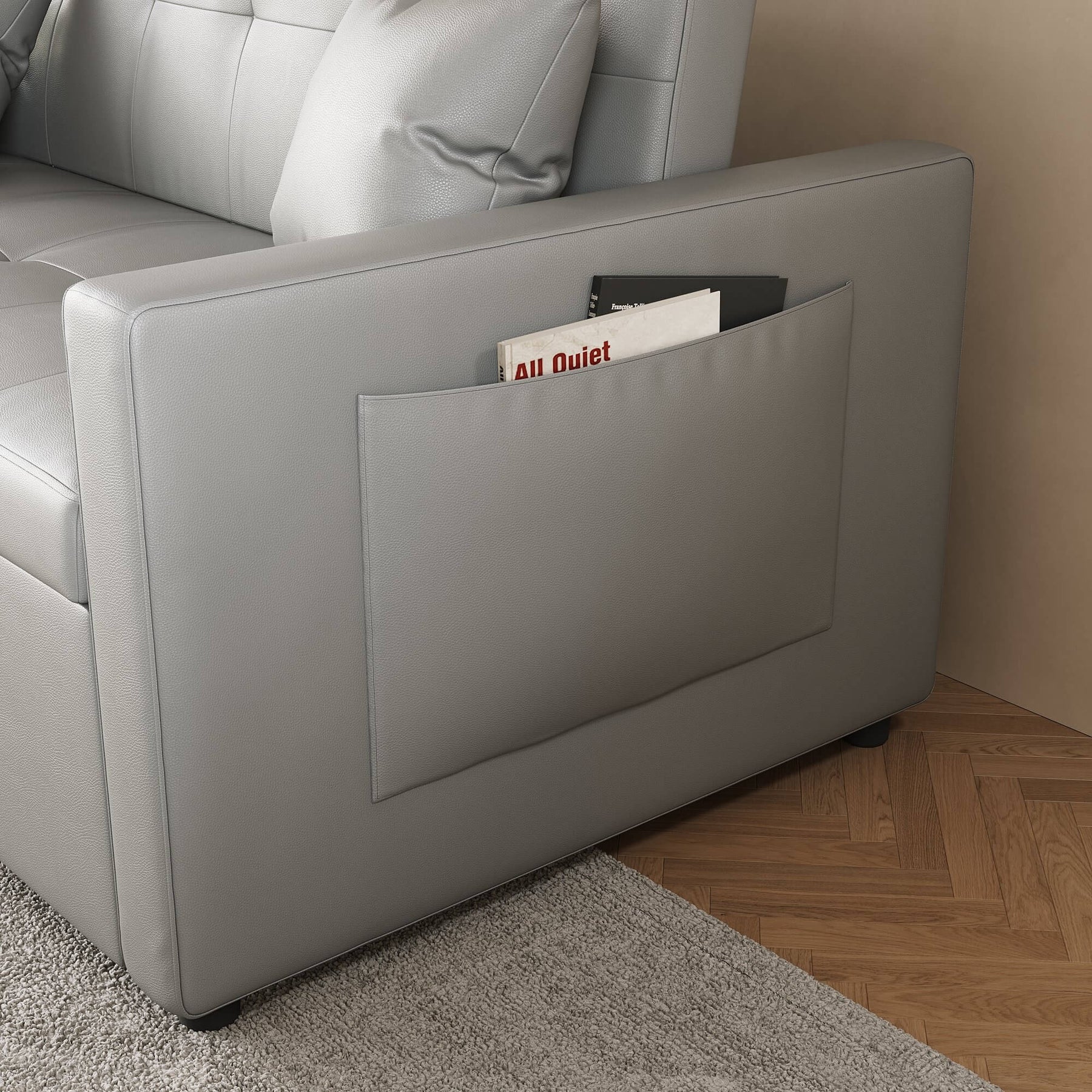 SONNI Sofa 140x94cm mit schlaffunktion, modernen Klein Schlafsofa Dunkelgrau, Bettsofa 2 Sitzer mit Kissen, Rückenlehnenwinkel verstellbar Superfaser Kunstleder