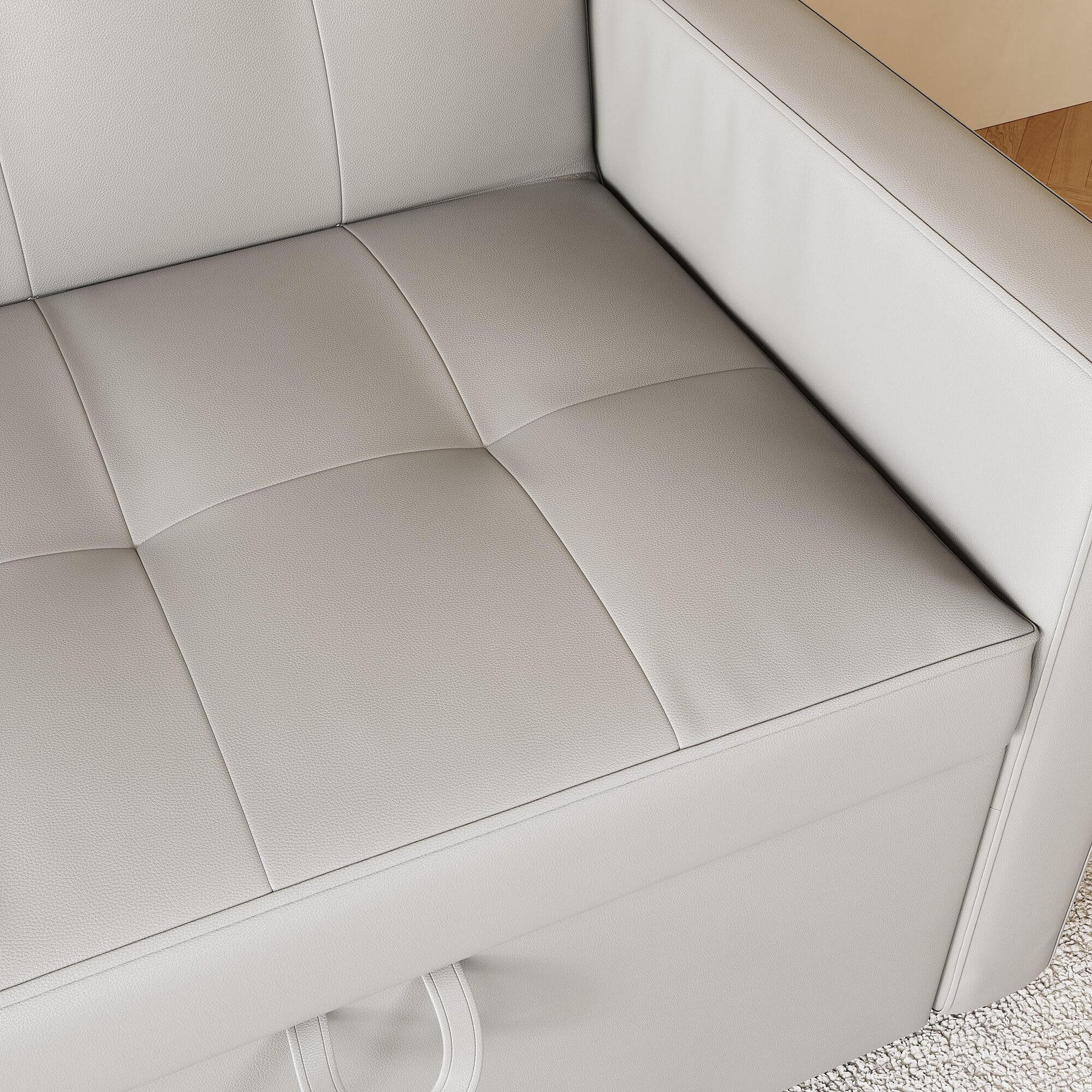 SONNI Sofa 140x94cm mit schlaffunktion, modernen Klein Schlafsofa Dunkelgrau, Bettsofa 2 Sitzer mit Kissen, Rückenlehnenwinkel verstellbar Superfaser Kunstleder