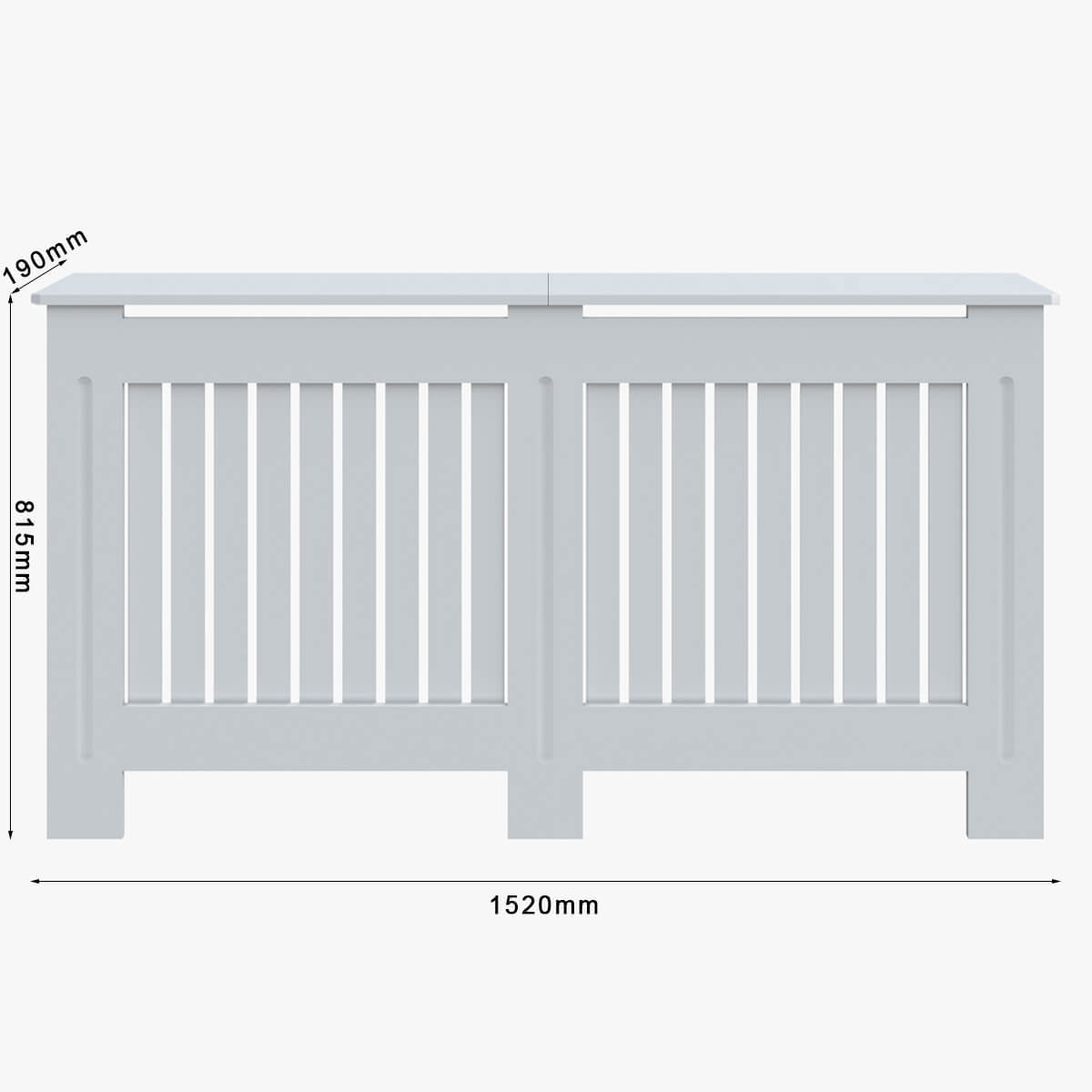 SONNI Heizkörperverkleidung Weiß Abdeckung Heizungsverkleidung Heizkörper MDF 152cm*19cm*81cm