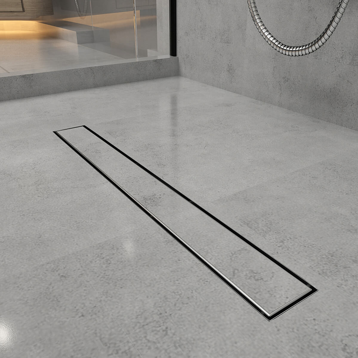 SONNI Duschrinne Edelstahl flach 2in1 befliesbar Badezimmer Bodenablauf Duschablauf Abfluss 30-150CM