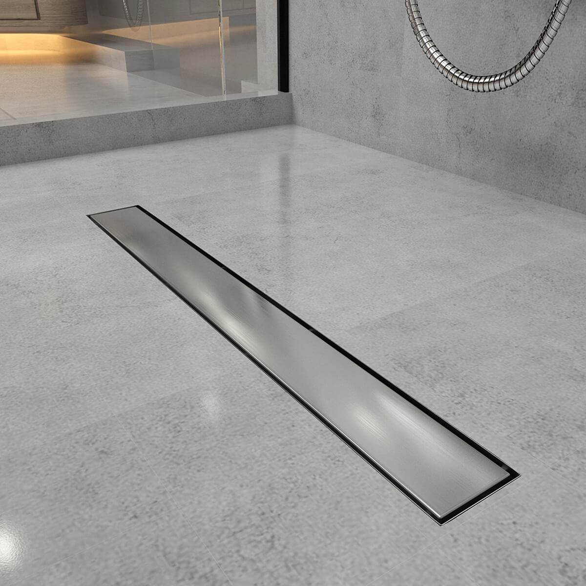 SONNI Duschrinne Edelstahl flach 2in1 befliesbar Badezimmer Bodenablauf Duschablauf Abfluss 30-150CM