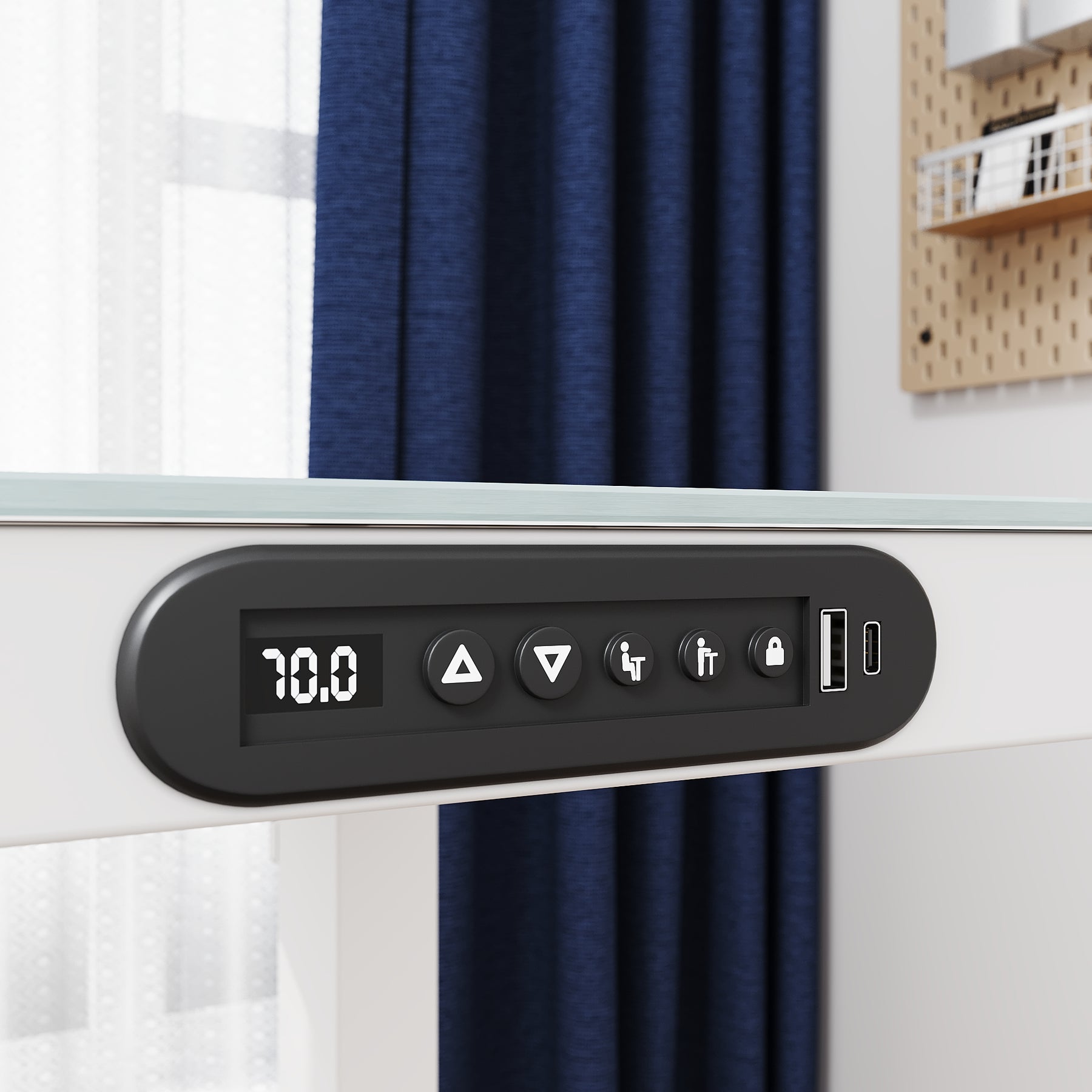 SONNI Elektrisch Höhenverstellbarer Schreibtisch Bürstenloser Motor mit 3 Memory-Funktionen, Anti-Kollisionssystem & Kabelmanagement, Steh-Sitz Tisch für Homeoffice, 60KG Traglast