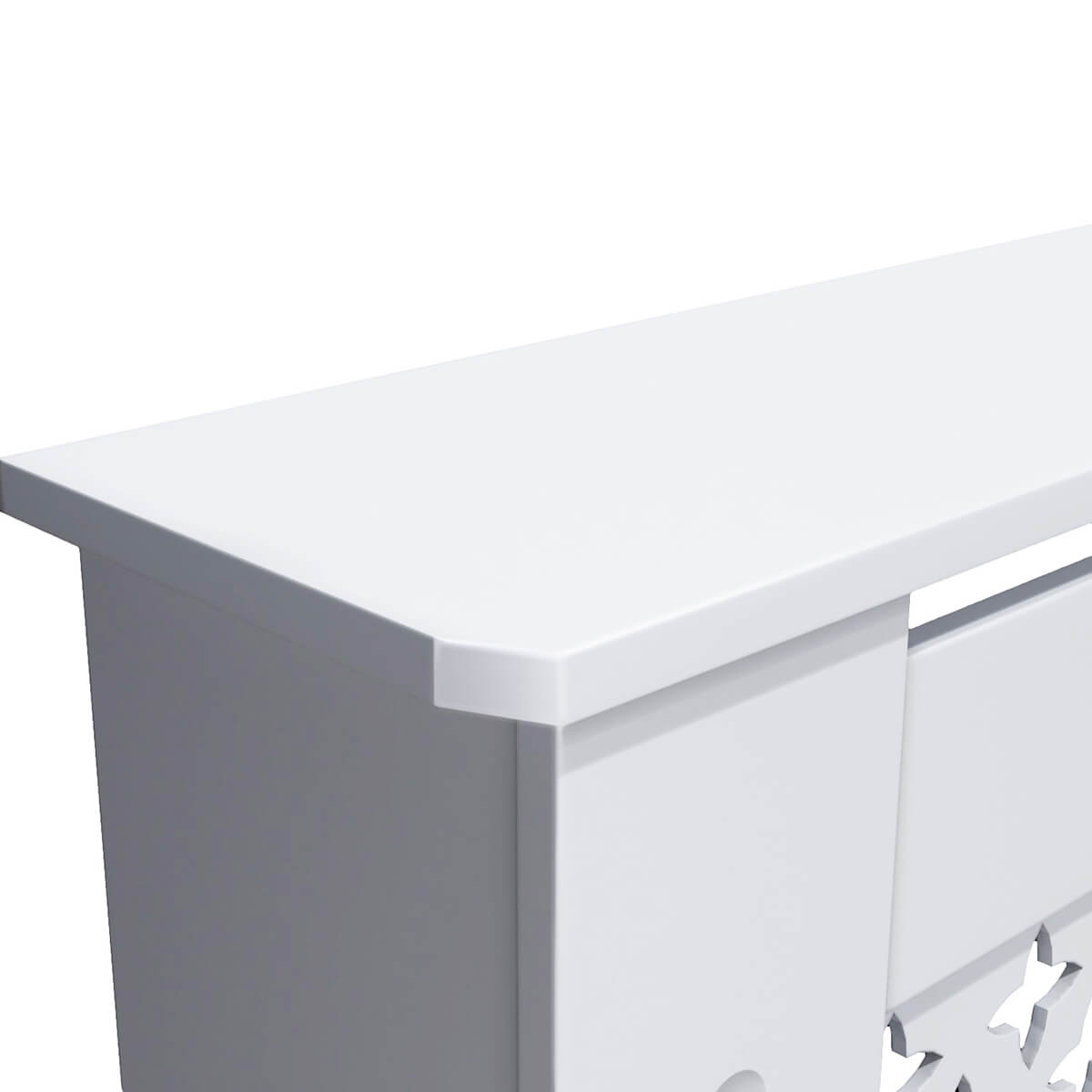 SONNI Heizkörperverkleidung Abdeckung Heizungsverkleidung weiß mit Kreuzgitter für Wohnzimmer Flur Diele B1120 x T190 x H815 mm
