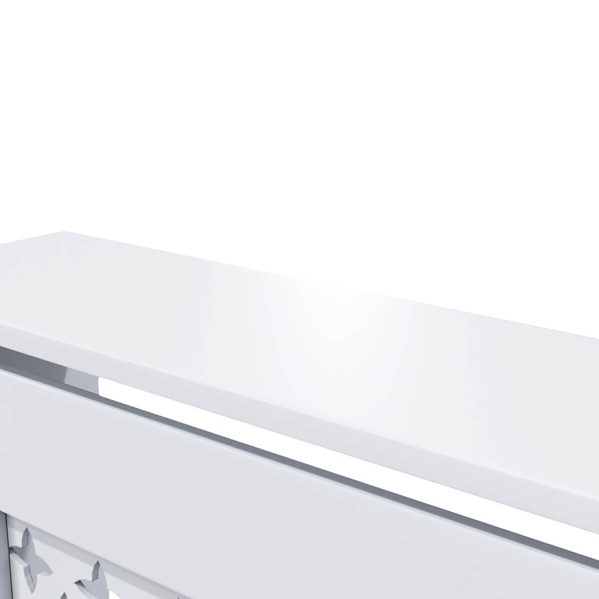 SONNI Heizkörperverkleidung Abdeckung Heizungsverkleidung weiß mit Kreuzgitter für Wohnzimmer Flur Diele B1120 x T190 x H815 mm