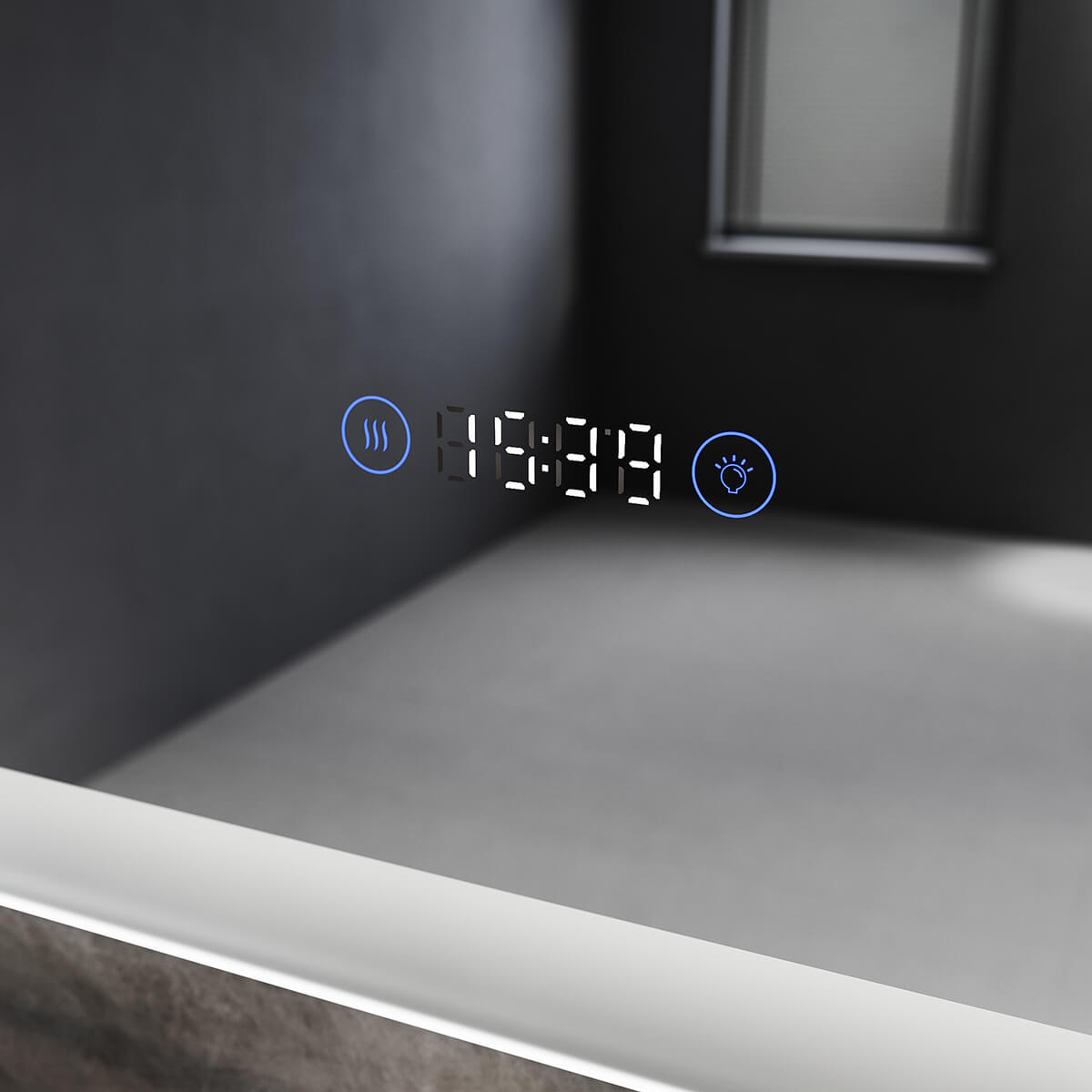 SONNI Badezimmerspiegel mit Beleuchtung 120x60 cm, 3 einstellbare Lichtfarbe, Anti-Beschlag LED Badspiegel Lichtspiegel Wandspiegel mit Touchschalter, Uhr, Temperatur