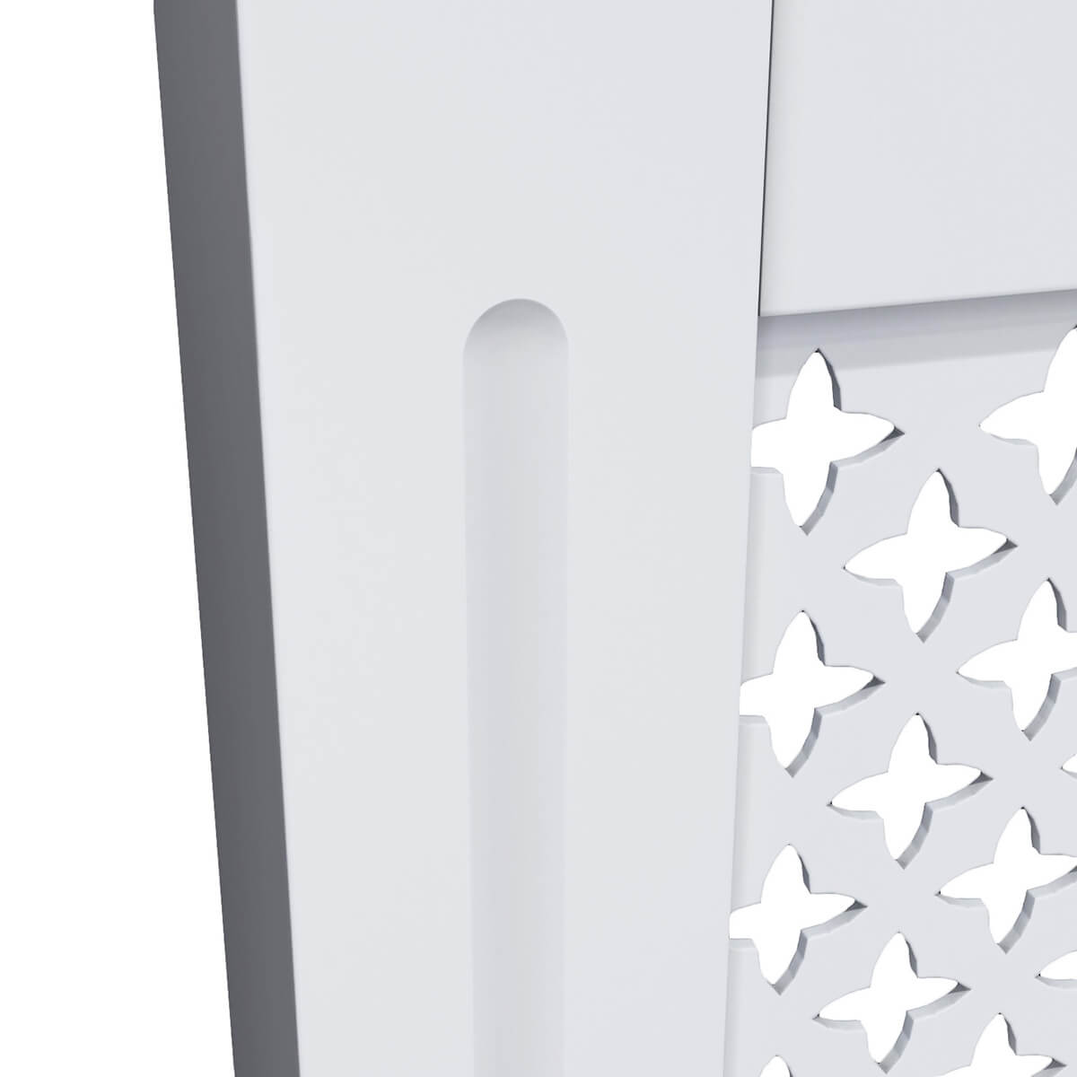 SONNI Heizkörperverkleidung Abdeckung Heizungsverkleidung weiß mit Kreuzgitter für Wohnzimmer Flur Diele B1120 x T190 x H815 mm