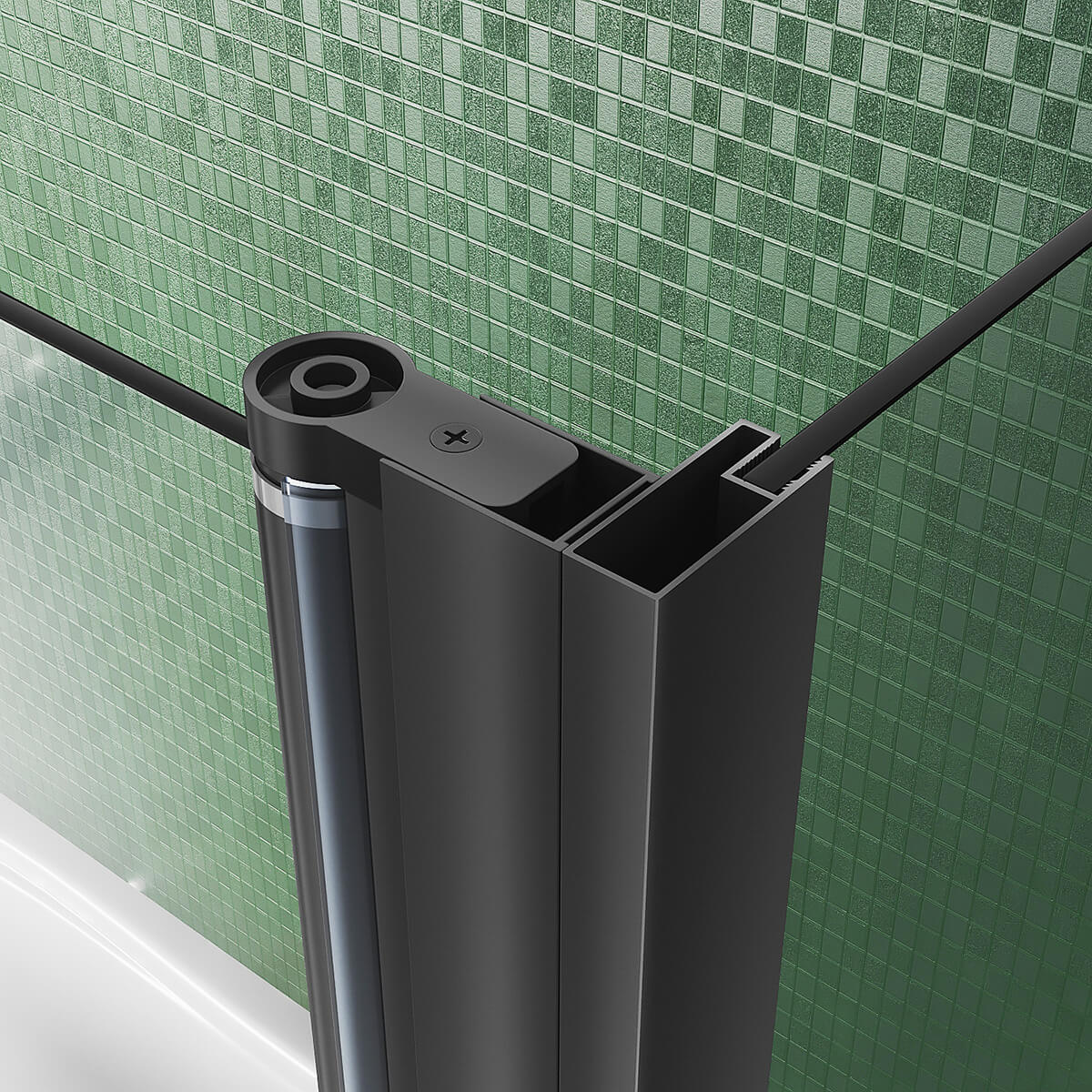SONNI Duschwand für Badewanne Schwarz NANO-GLAS Badewannenaufsatz faltbar 80x140 cm(BxH) Duschabtrennung Badewanne