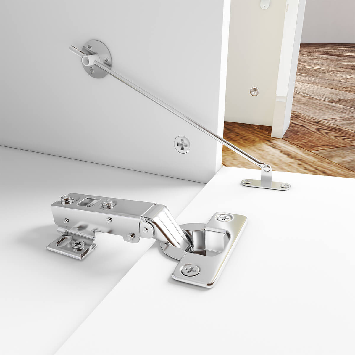 SONNI TV Schrank Weiss, TV Board Hochglanz, mit LED Beleuchtung(12 Farben können eingestellt Werden), mit Klapptür, mit Glasregal, Griffloses Design