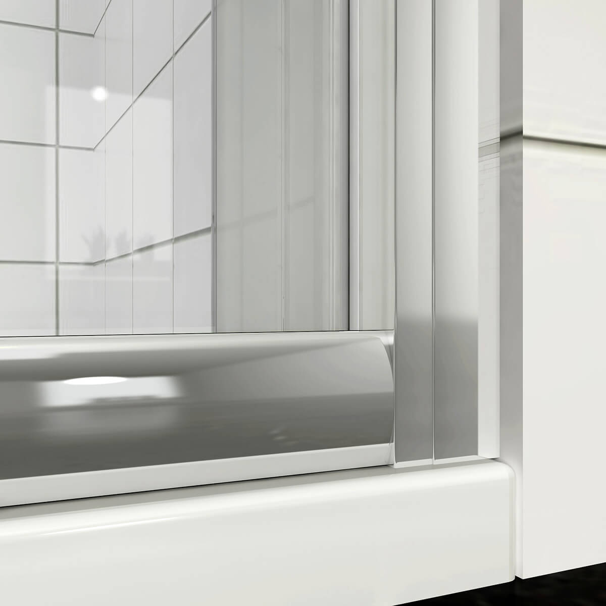 SONNI Dusche Nischentür Schiebetür mit Rahmen ESG Glastür 100-170cm Höhe 185cm