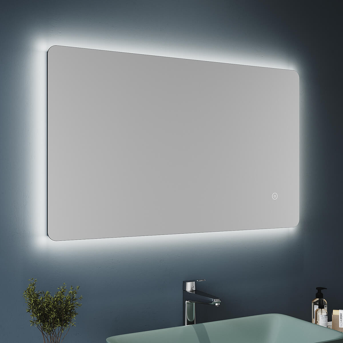 SONNI Badezimmer LED Spiegel Badspiegel mit Beleuchtung Touchschalter 100x60cm GTBM0816