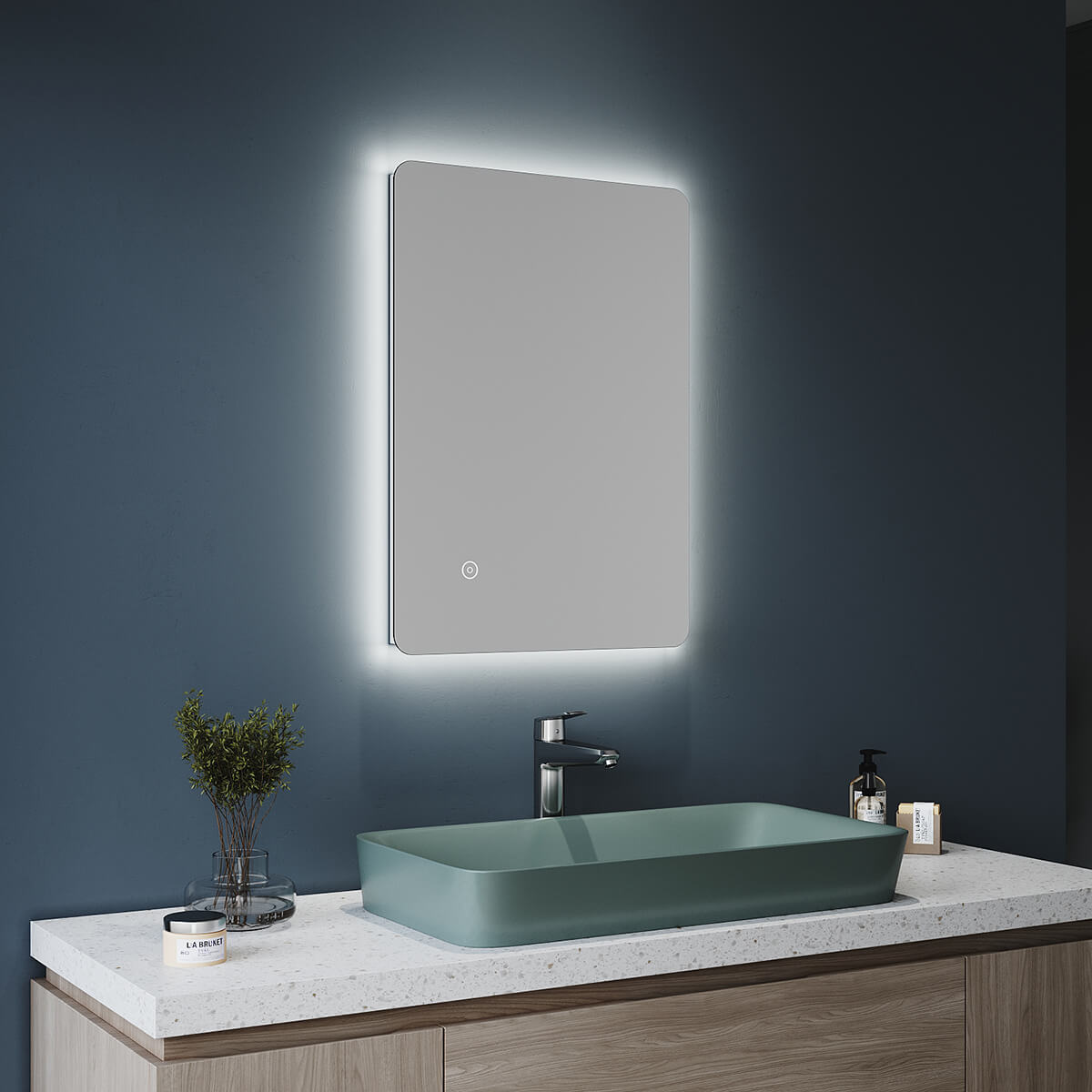 SONNI Badezimmer LED Spiegel Badspiegel mit Beleuchtung Touchschalter 100x60cm GTBM0816