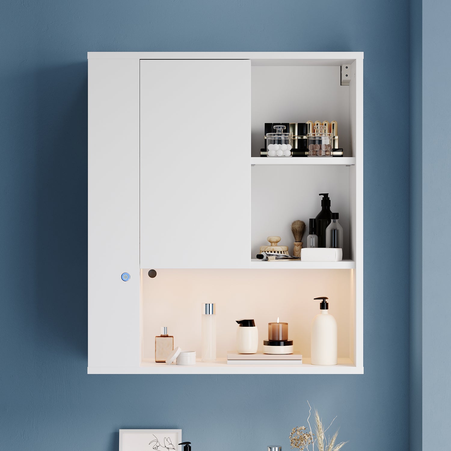SONNI Wand-Badezimmerschrank mit LED-Sensor, Badschrank zur Wandmontag