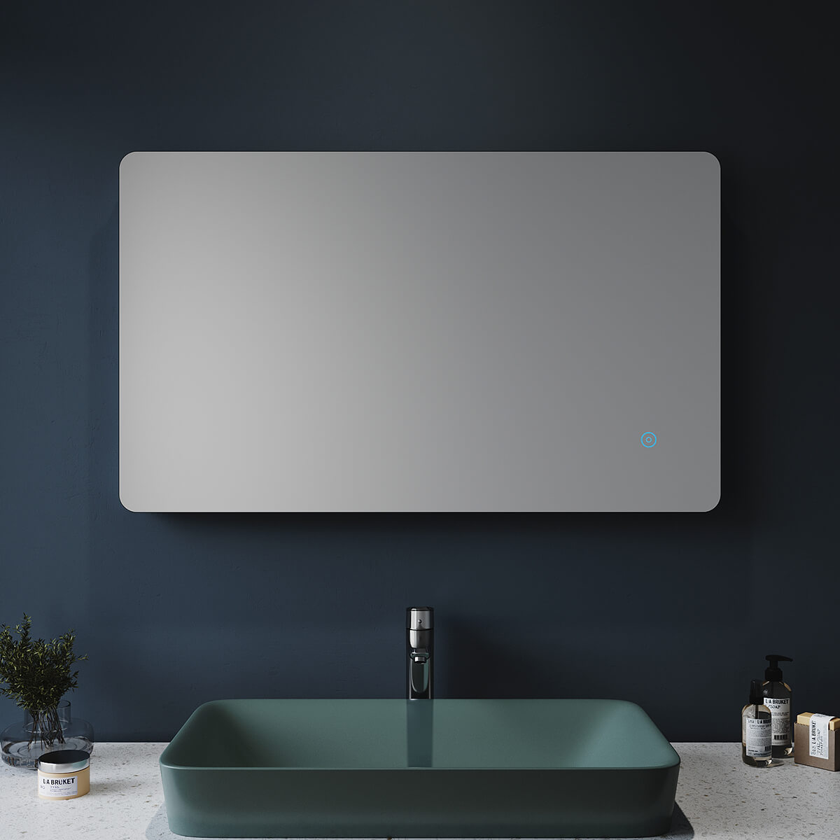 SONNI Badezimmer LED Spiegel Badspiegel mit Beleuchtung Touchschalter 100x60cm GTBM0816