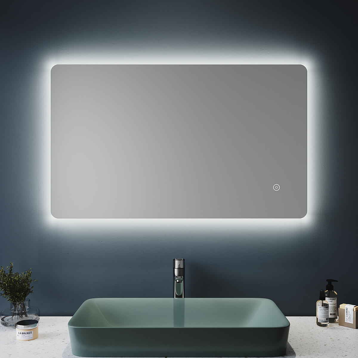 SONNI Badezimmer LED Spiegel Badspiegel mit Beleuchtung Touchschalter 100x60cm GTBM0816