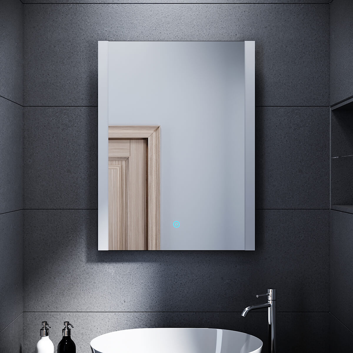 SONNI Badezimmer LED Spiegel Badspiegel mit Beleuchtung Touchschalter 60x80cm GTBM1086