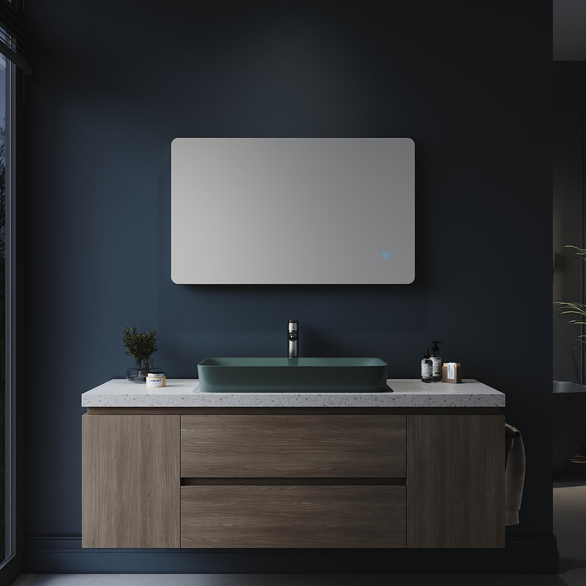 SONNI Badezimmer LED Spiegel Badspiegel mit Beleuchtung Touchschalter 100x60cm GTBM0816