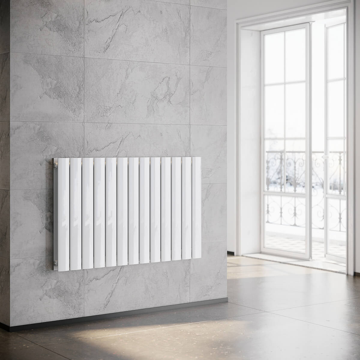 SONNI Flach Heizkörper Paneelheizkörper Wandheizung 630*1001mm Weiß Ohne/ mit Multiblock - Sonni Sanitär GmbH